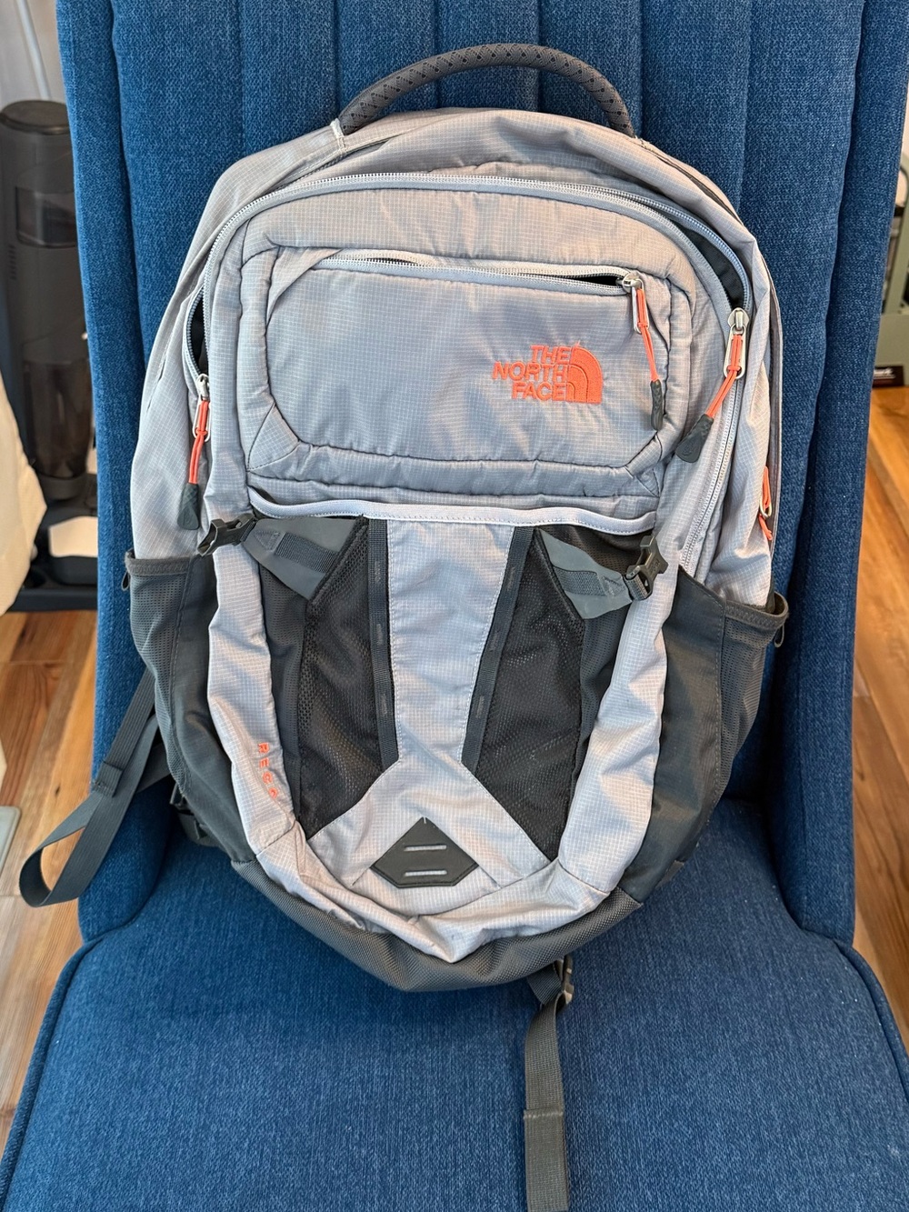 The North Face Gray, Black and Orange Men's Backpack